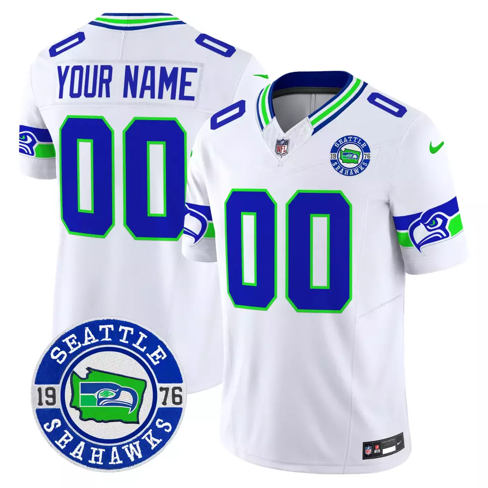 white men seattle seahawks 2024 seattle est 1976 patch vapor limited custom jersey all stitched