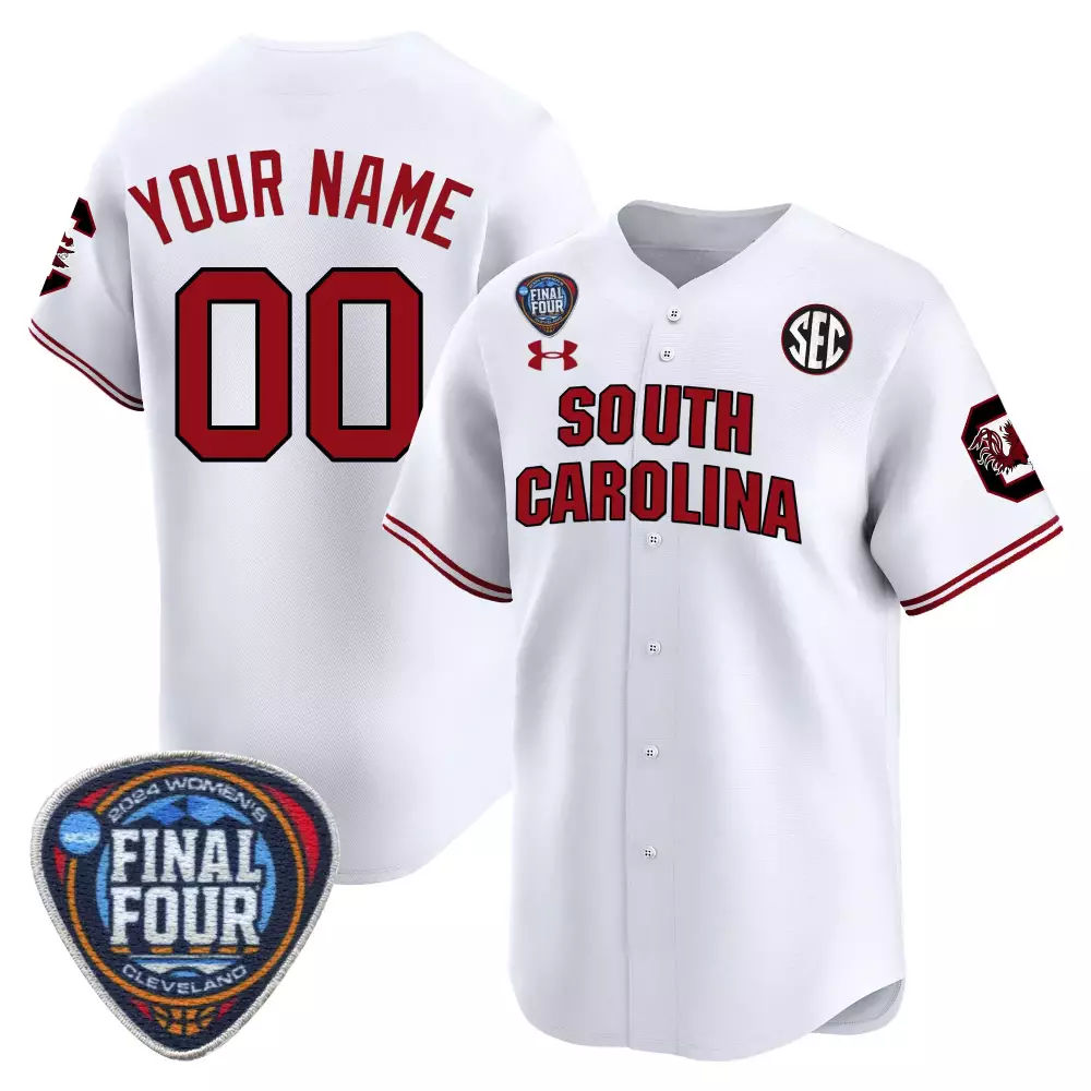 white gold youth south carolina gamecocks 2024 national champions basketball custom jersey women patch all stitched