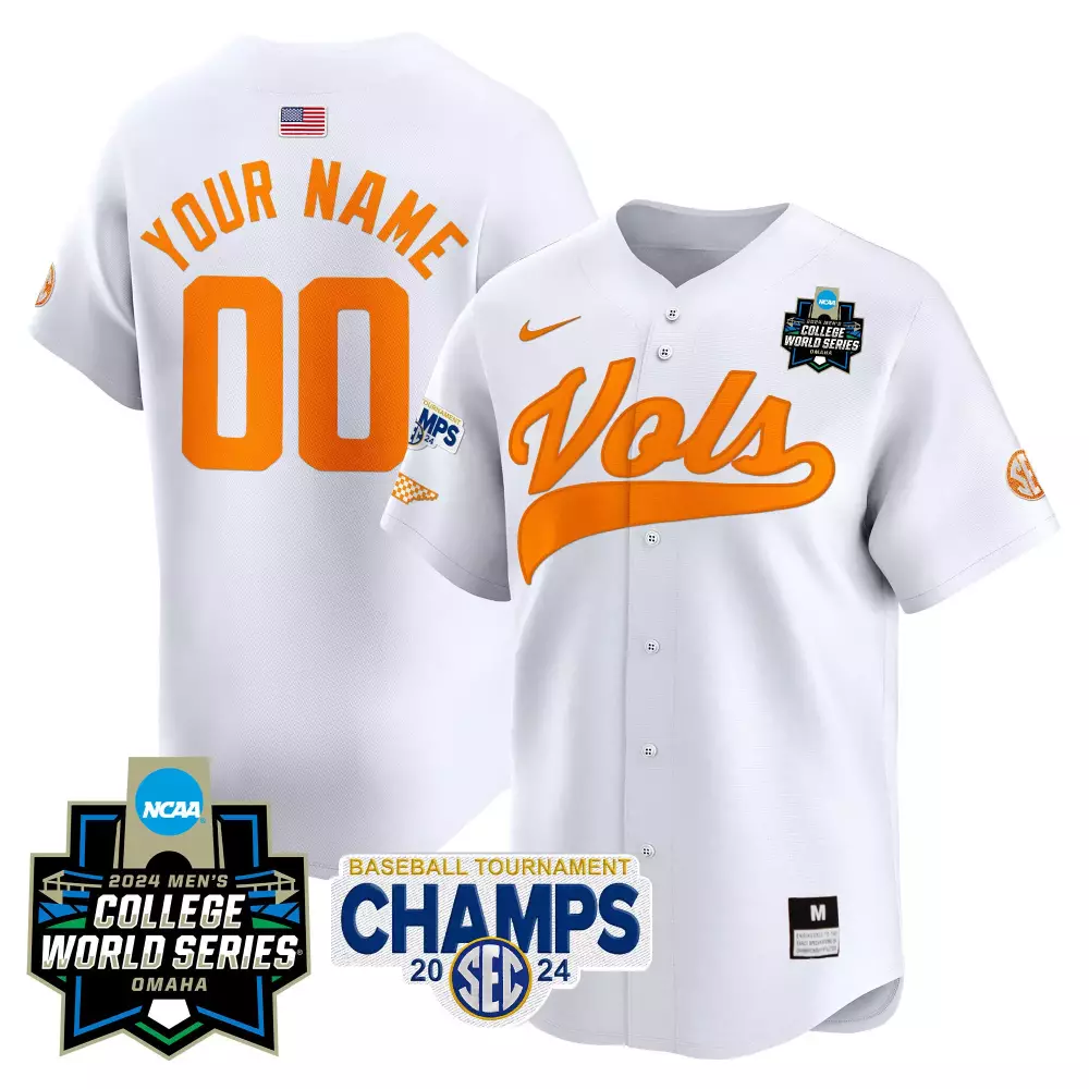 white men tennessee volunteers 2024 college world series vapor premier limited custom jersey v2 all stitched