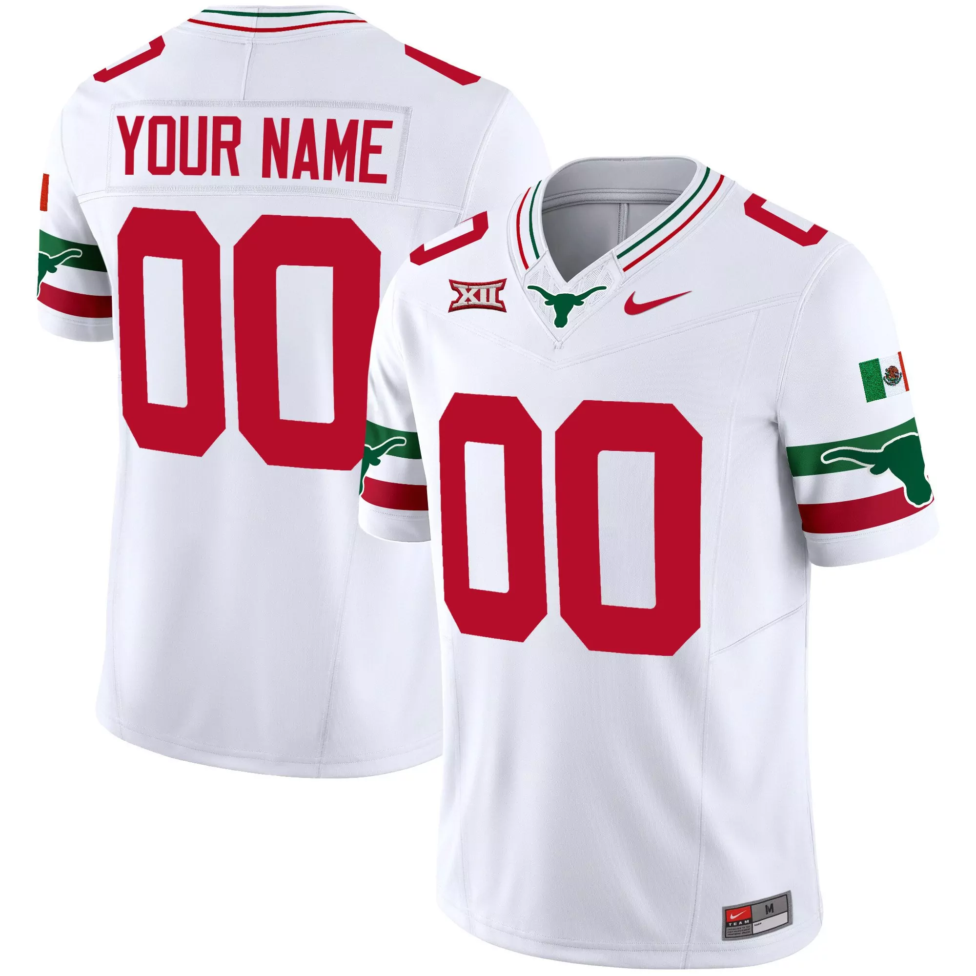 white men texas longhorns mexico vapor custom jersey all stitched