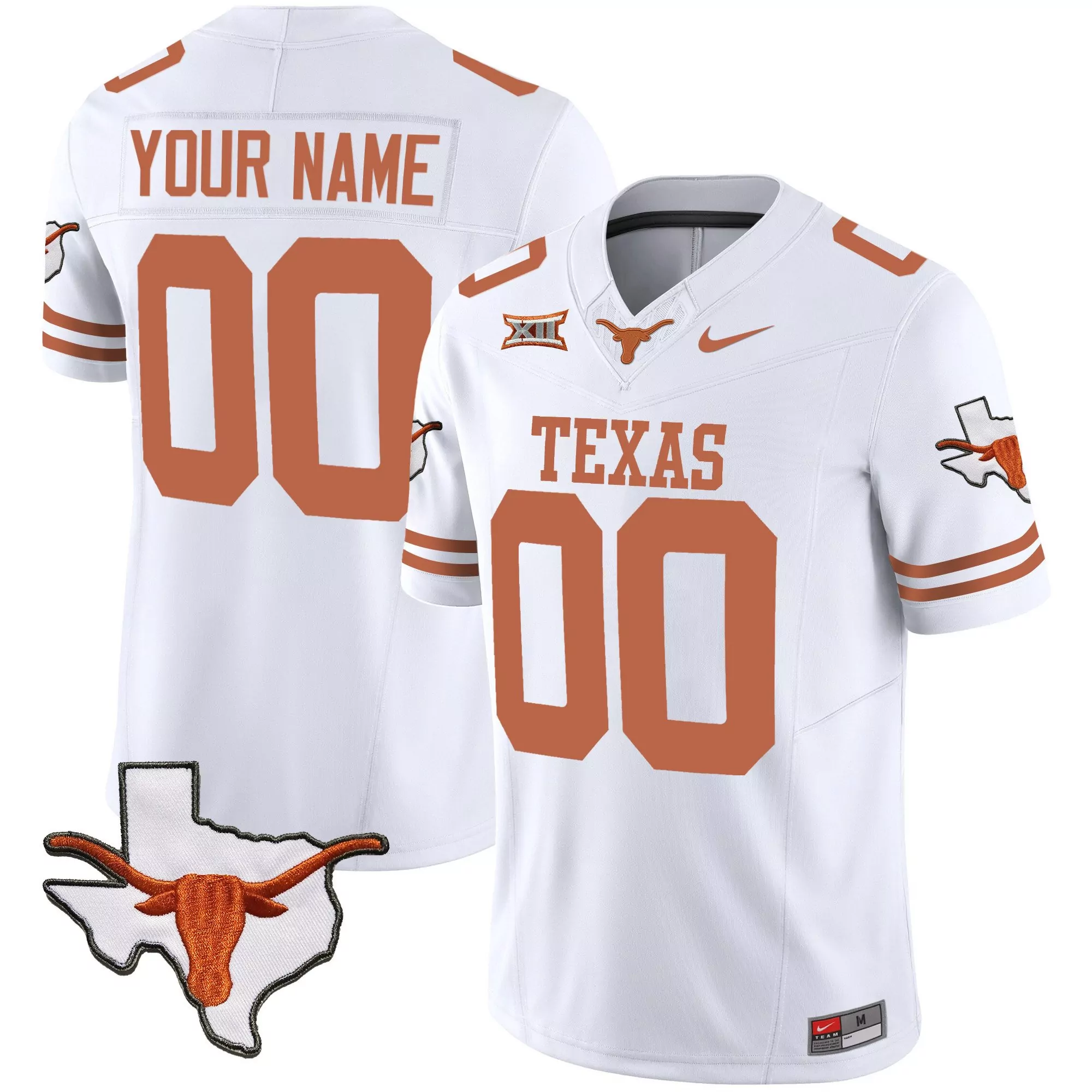 white men texas longhorns vapor limited custom jersey v3 all stitched