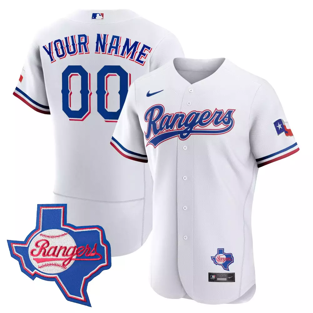 white men texas rangers 2023 flex base custom jersey texas patch all stitched