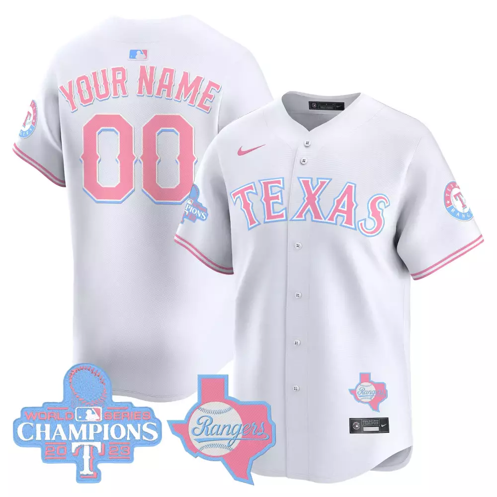 white men texas rangers bubblegum pink vapor premier limited custom jersey all stitched