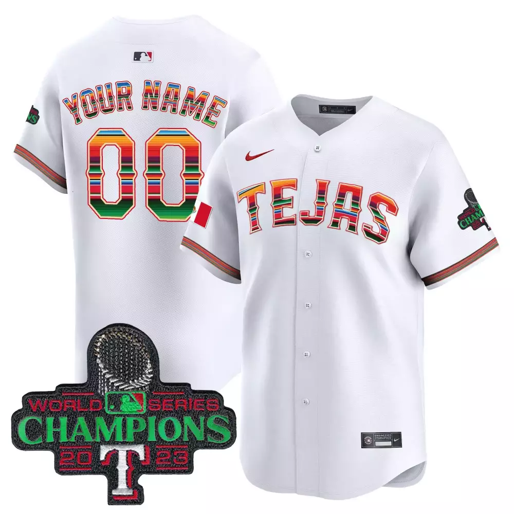 white men texas rangers mexico 2023 world series champions baseball custom jersey all stitched