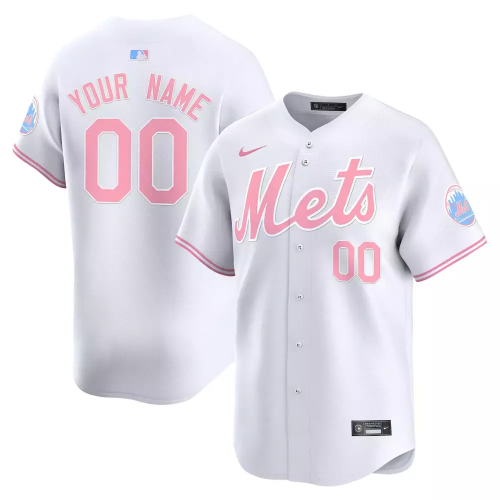 white men unisex new york mets bubblegum pink vapor premier limited custom jersey all stitched