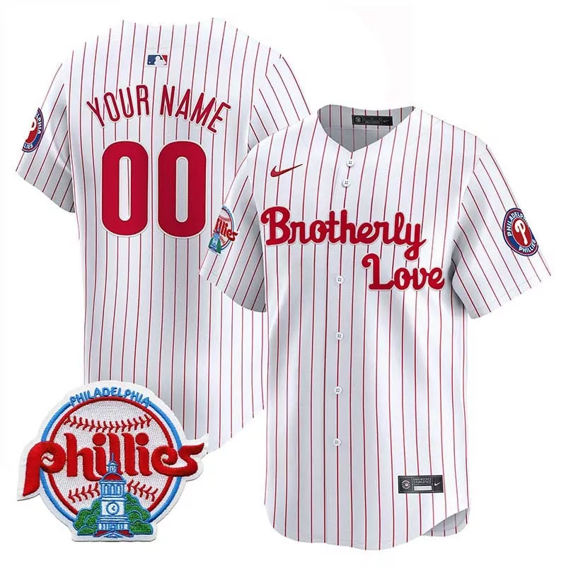 white pinstripe men philadelphia phillies brotherly love vapor premier limited custom jersey all stitched