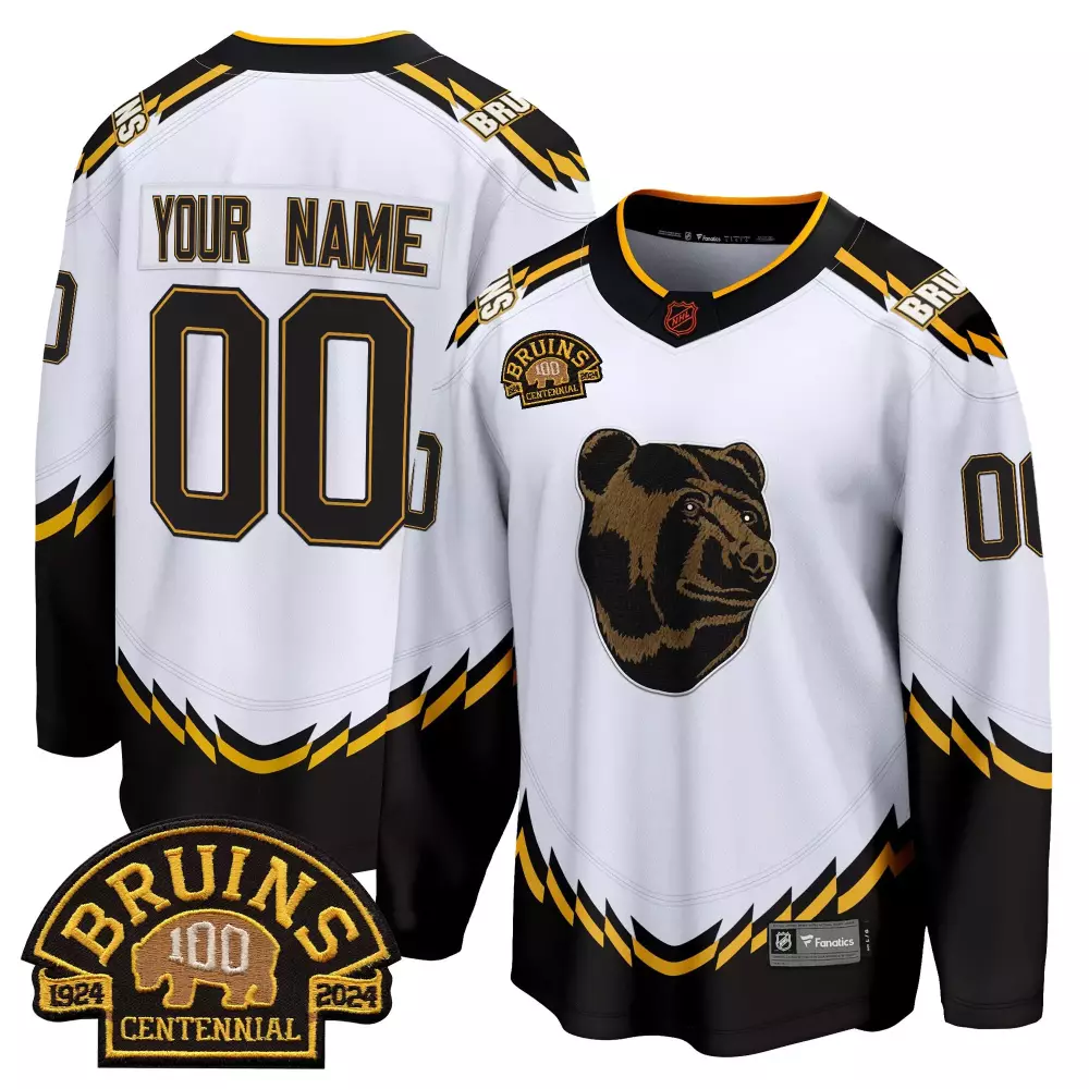 white men boston bruins 100th anniversary primegreen custom jersey all stitched