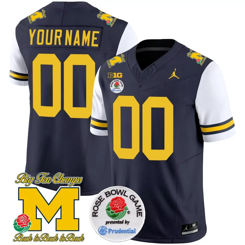 white sleeves men michigan wolverines rose bowl patch vapor limited custom jersey v2 all stitched