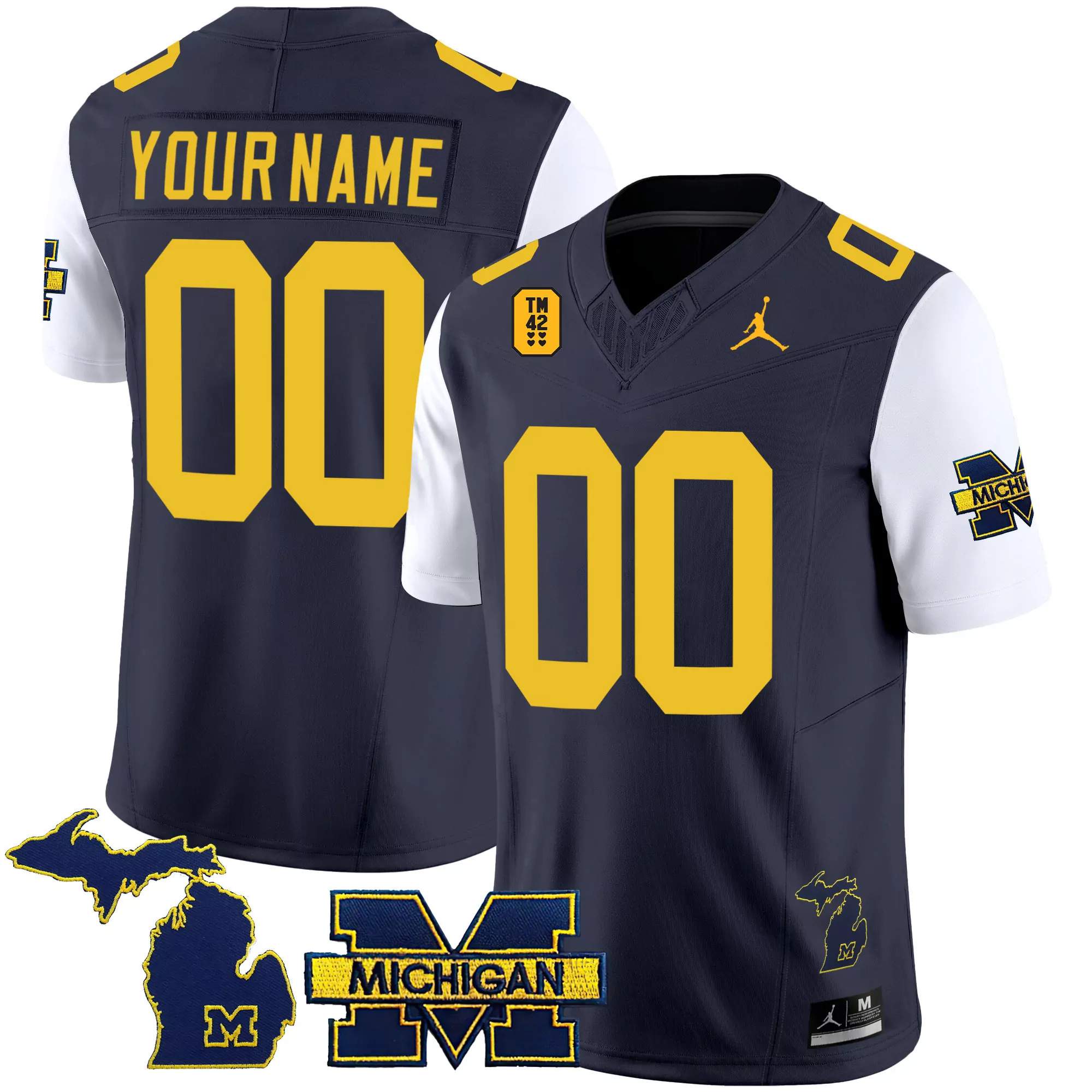 white sleeves men michigan wolverines rose bowl patch vapor limited custom jersey v2 all stitched