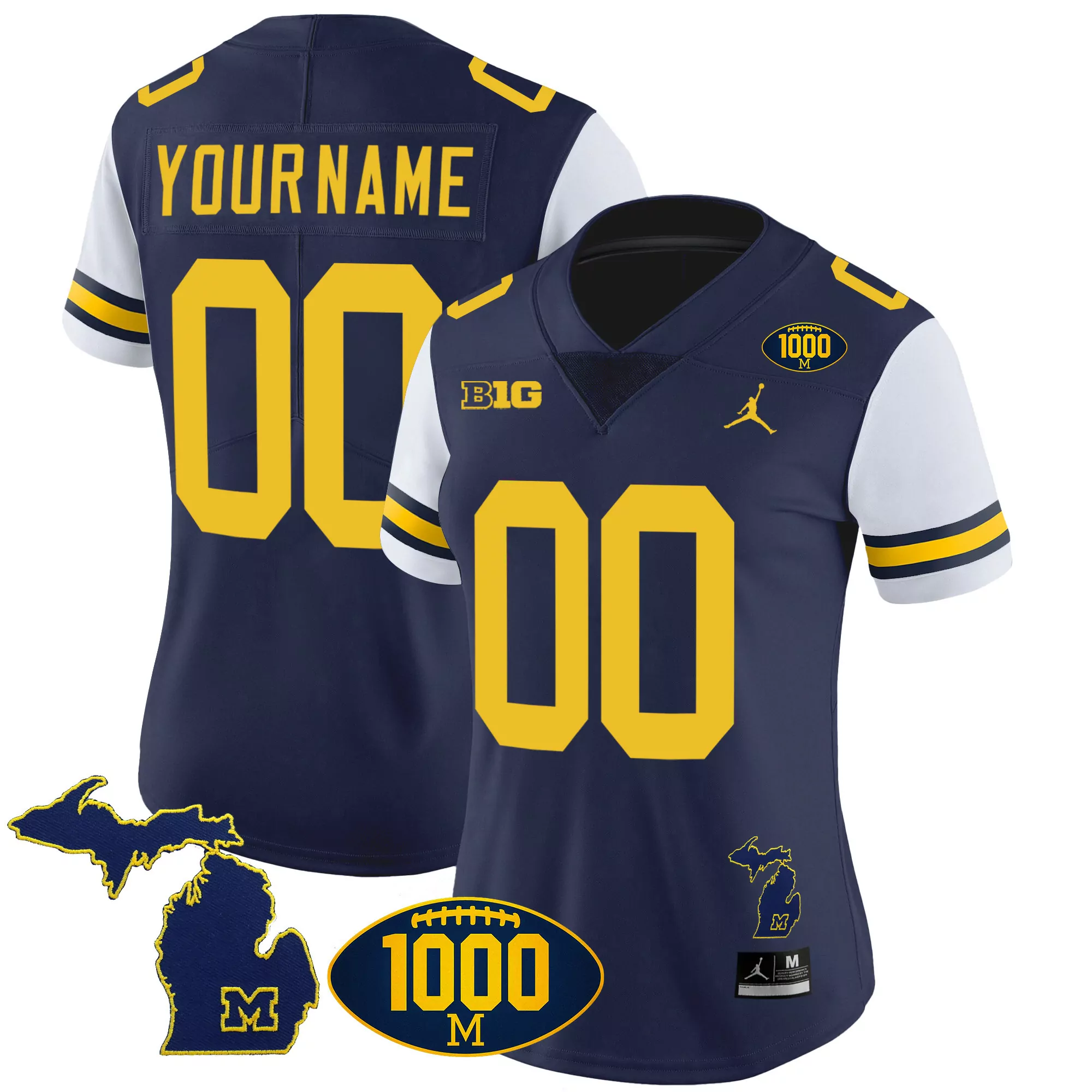 white sleeves men michigan wolverines rose bowl patch vapor limited custom jersey v2 all stitched