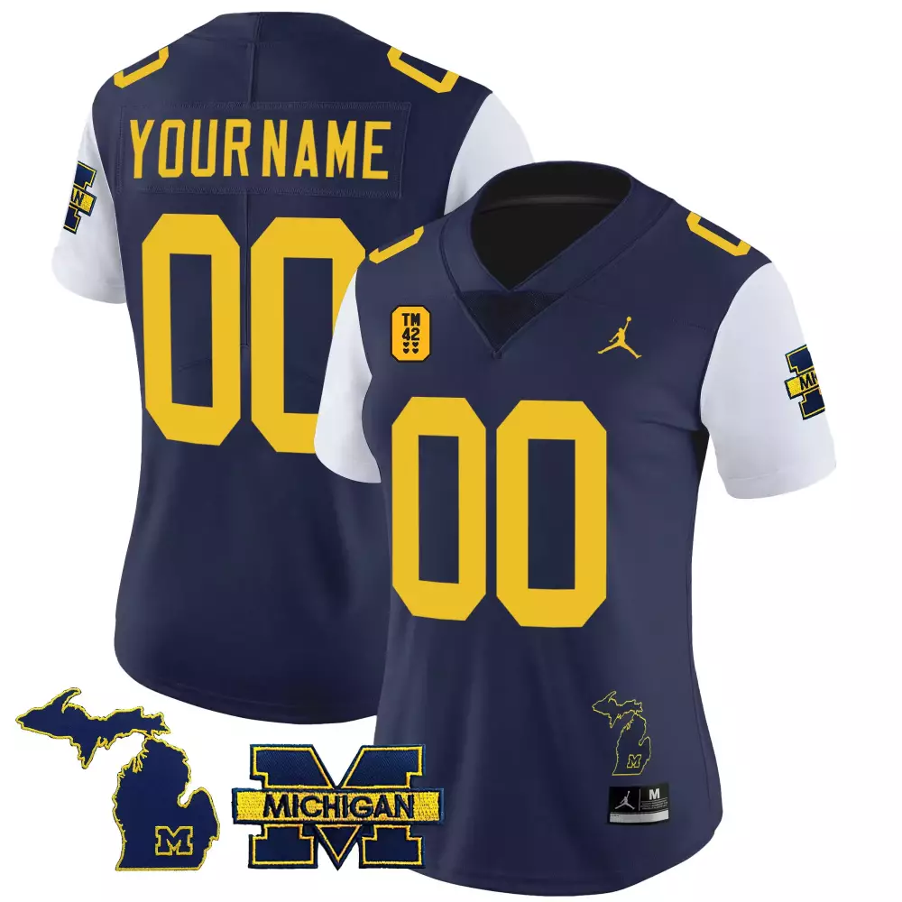 white sleeves women michigan wolverines 2023 special custom jersey v3 all stitched