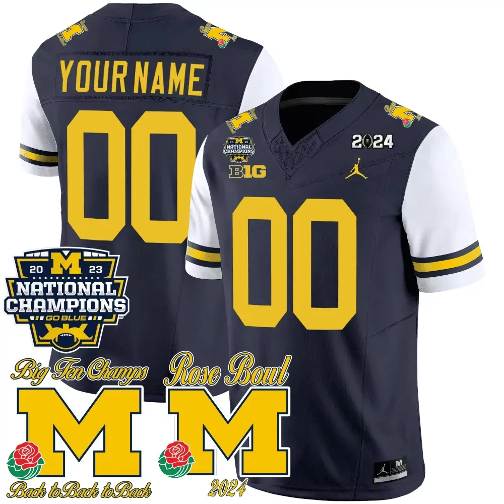 white sleeves youth michigan wolverines 2023 national champions patch vapor custom jersey all stitched