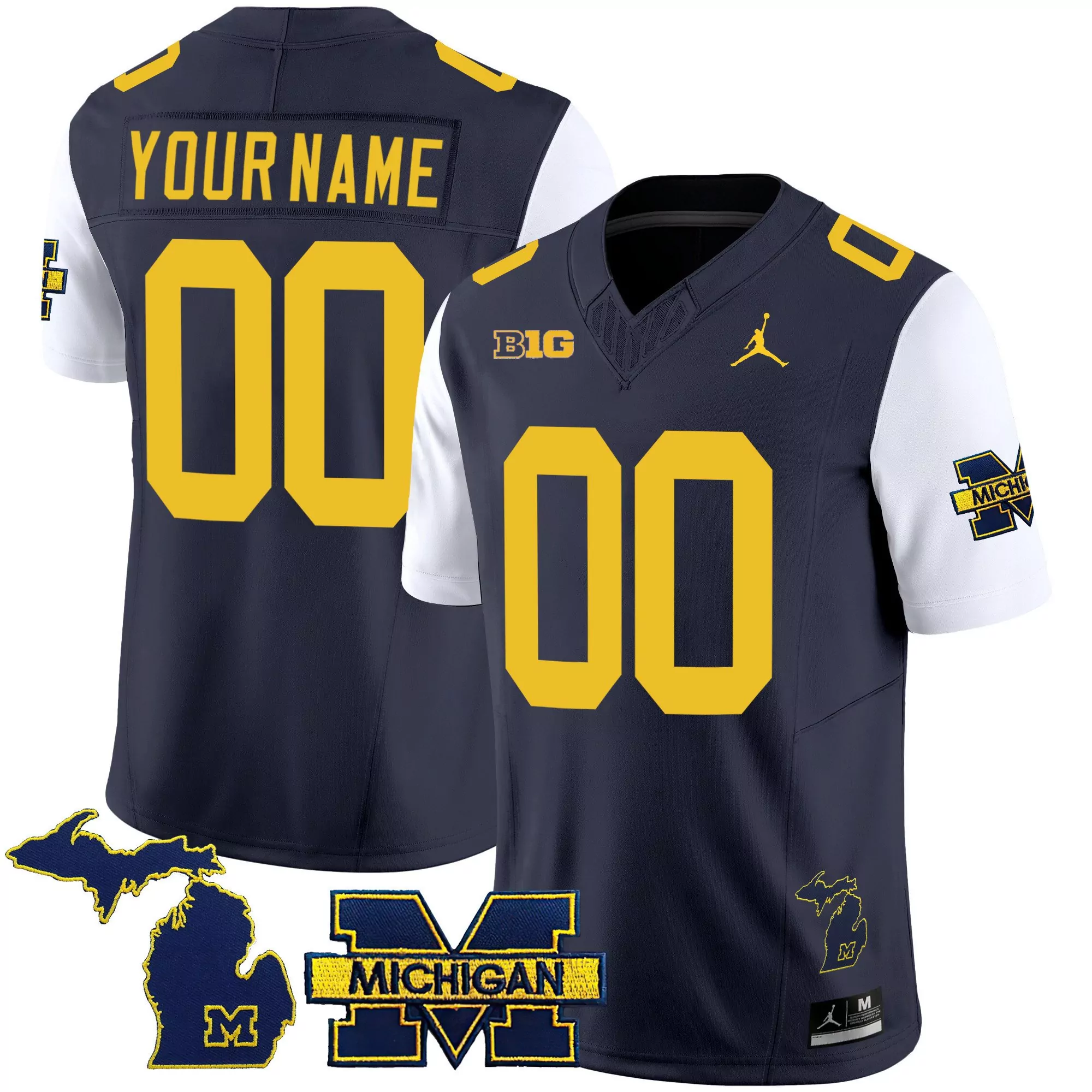 white sleeves youth michigan wolverines 2023 national champions patch vapor custom jersey all stitched