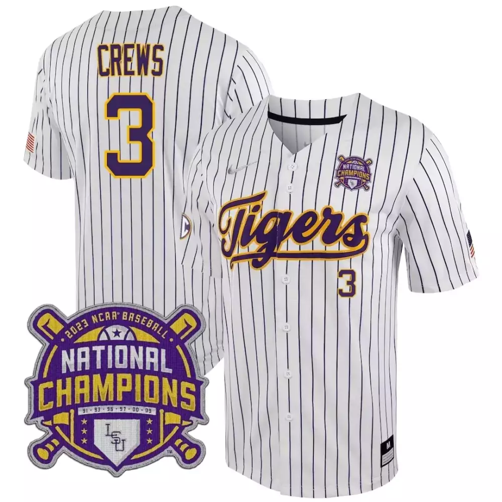 white sleeves men lsu tigers 2023 national champions alternate color sleeves custom jersey all stitched