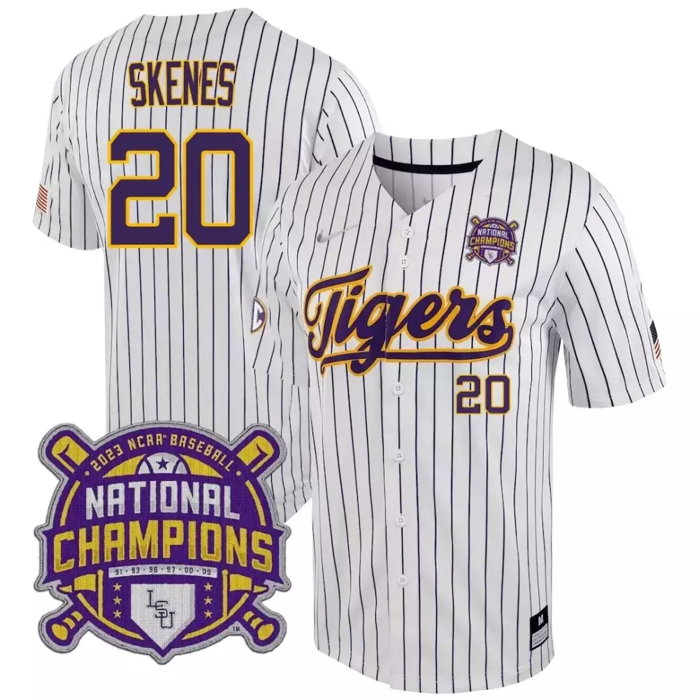 white sleeves men lsu tigers 2023 national champions alternate color sleeves custom jersey all stitched