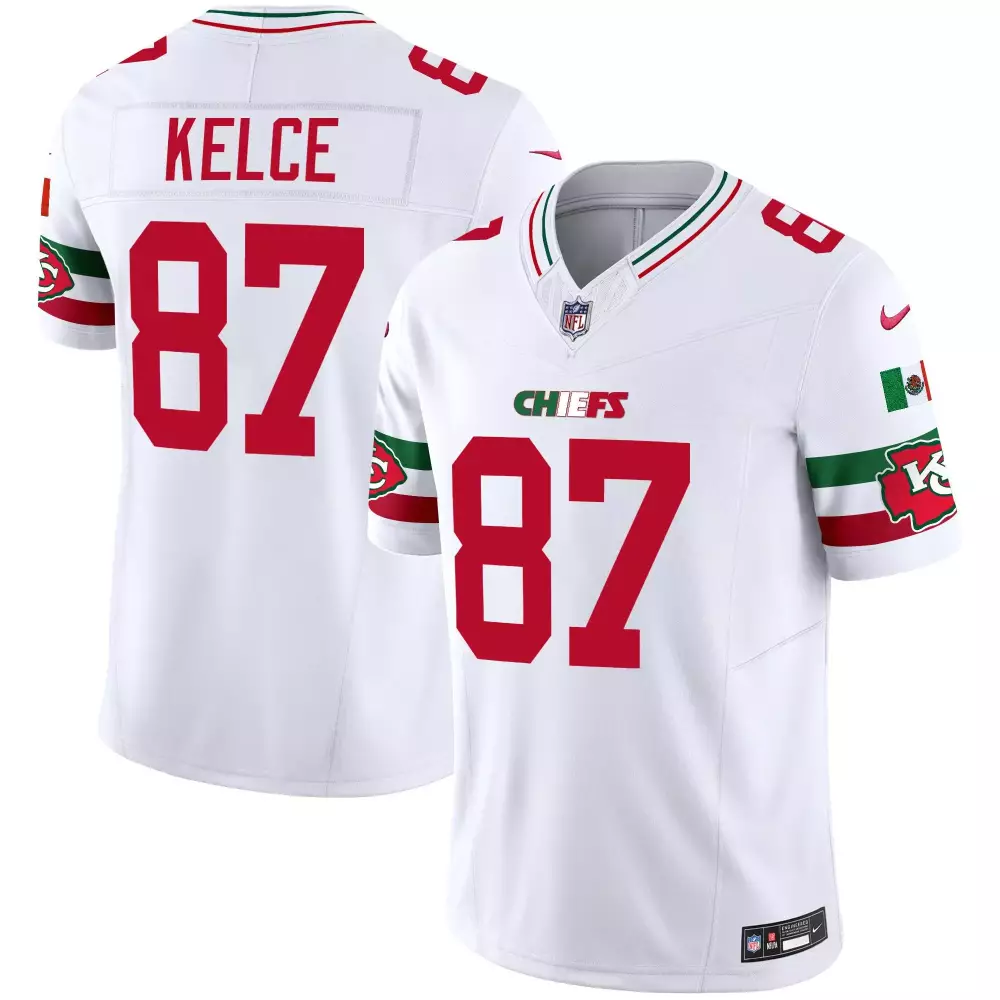 white travis kelce mens kansas city chiefs mexico vapor limited jersey all stitched