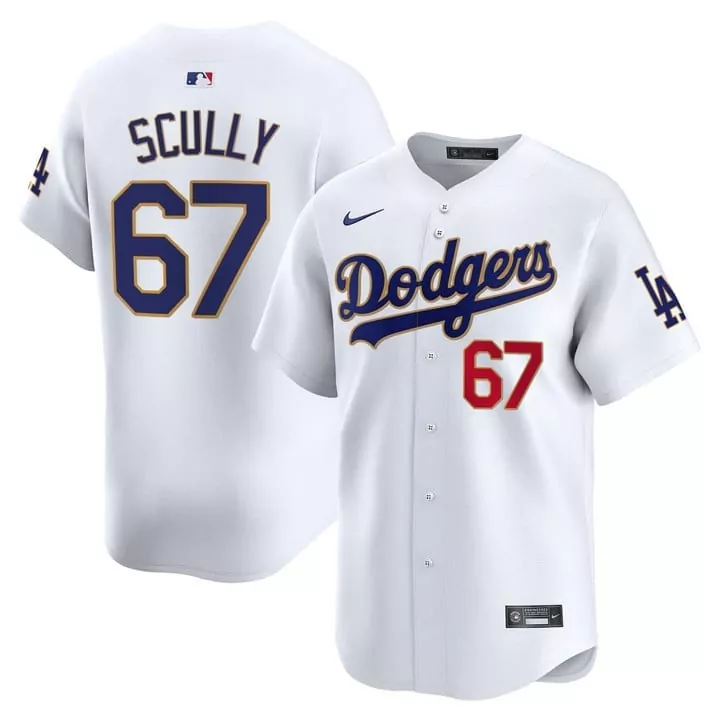 Vin Scully Dodgers Gold Trim Vapor Premier Limited Jersey | Royal Style | Perfect Fan Gear for Game Day | For Men, Women & Youth