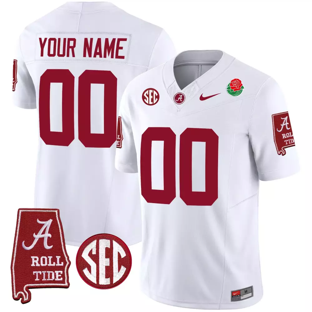 white women alabama crimson tide rose bowl patch vapor custom jersey all stitched