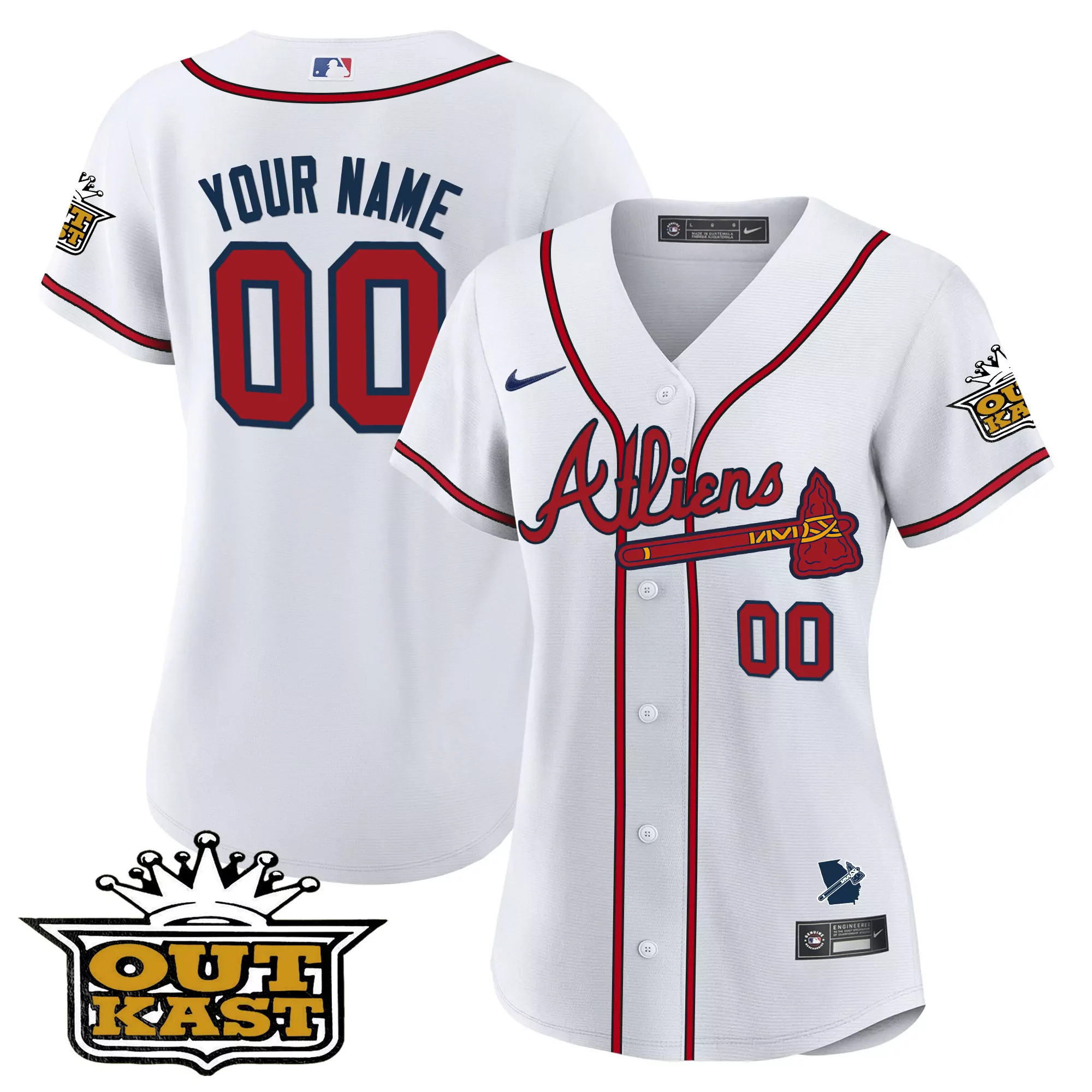 white women atlanta braves 2024 spring training georgia patch vapor premier limited custom jersey all stitched