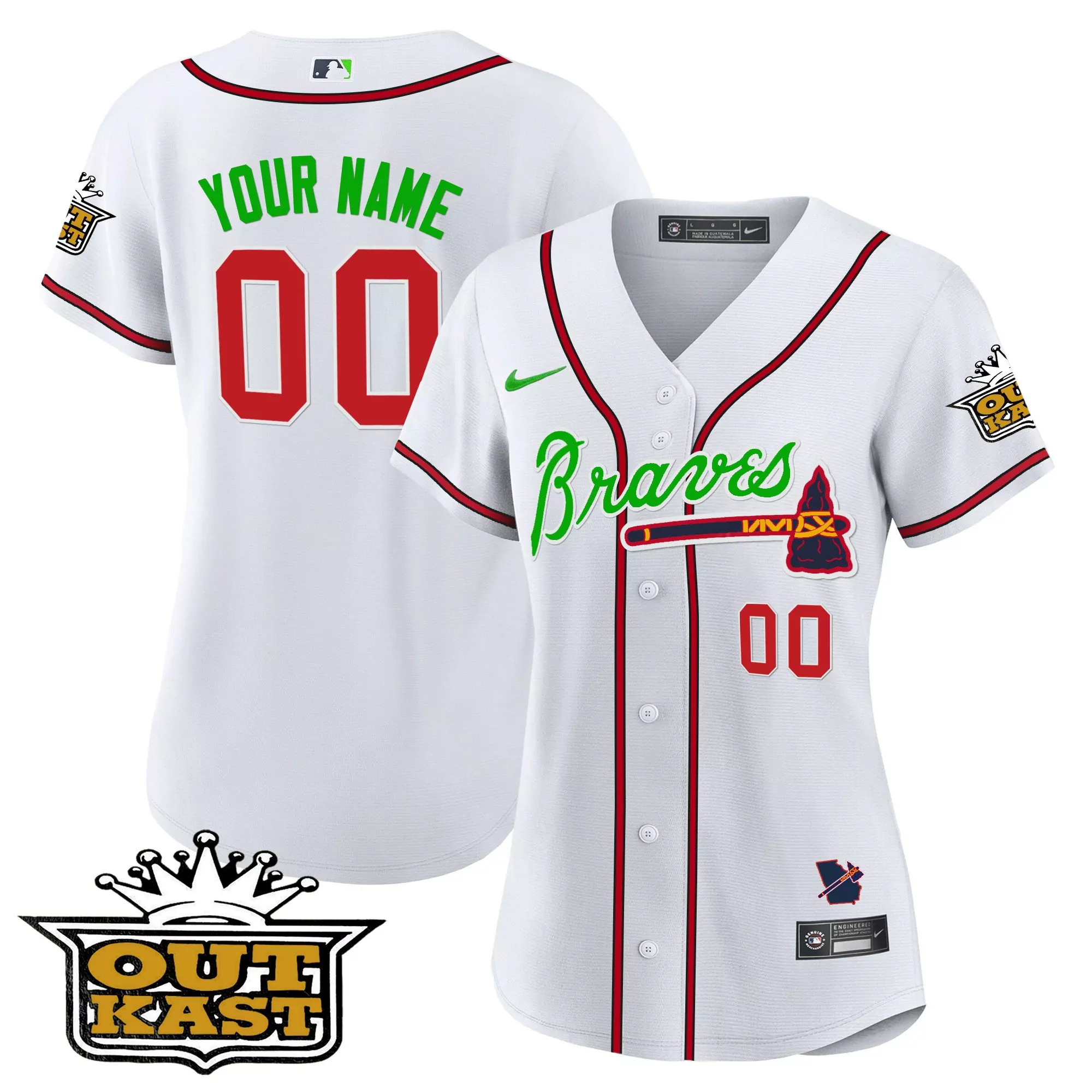 white women atlanta braves los bravos mexico custom jersey all stitched