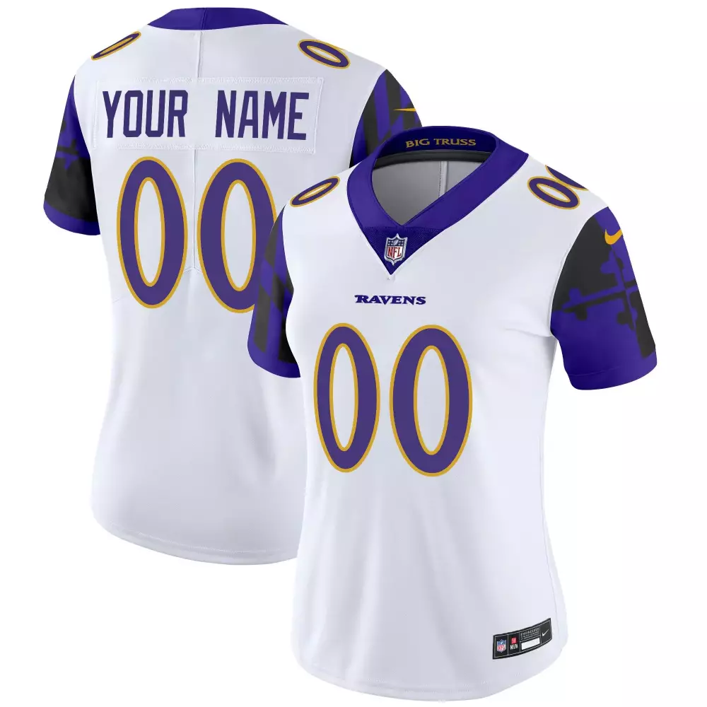 white women baltimore ravens maryland flag vapor limited custom jersey all stitched
