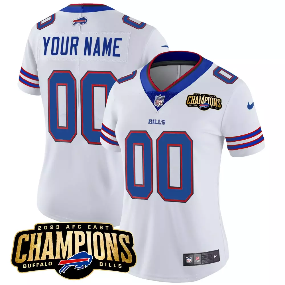 white women buffalo bills 2023 afc east champions patch vapor custom jersey all stitched