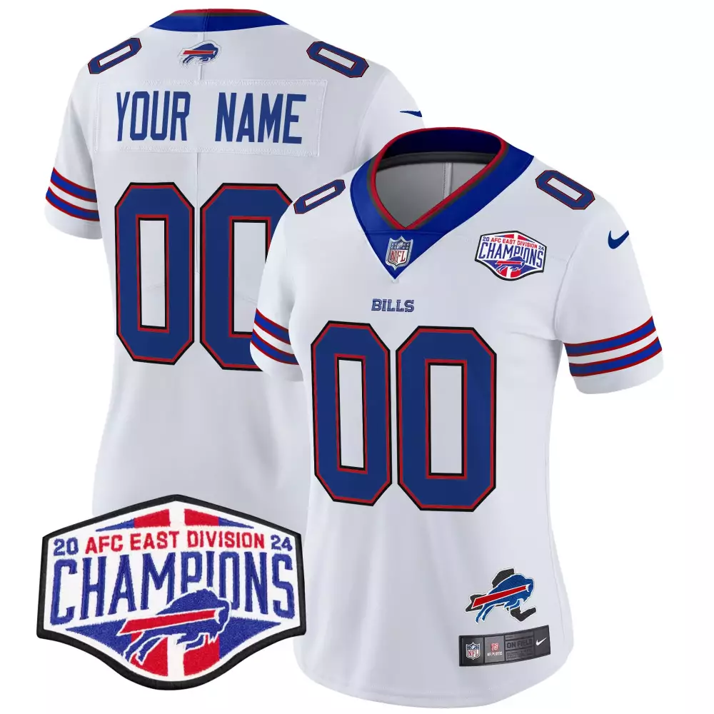 white women buffalo bills 2023 afc east champions patch vapor custom jersey all stitched