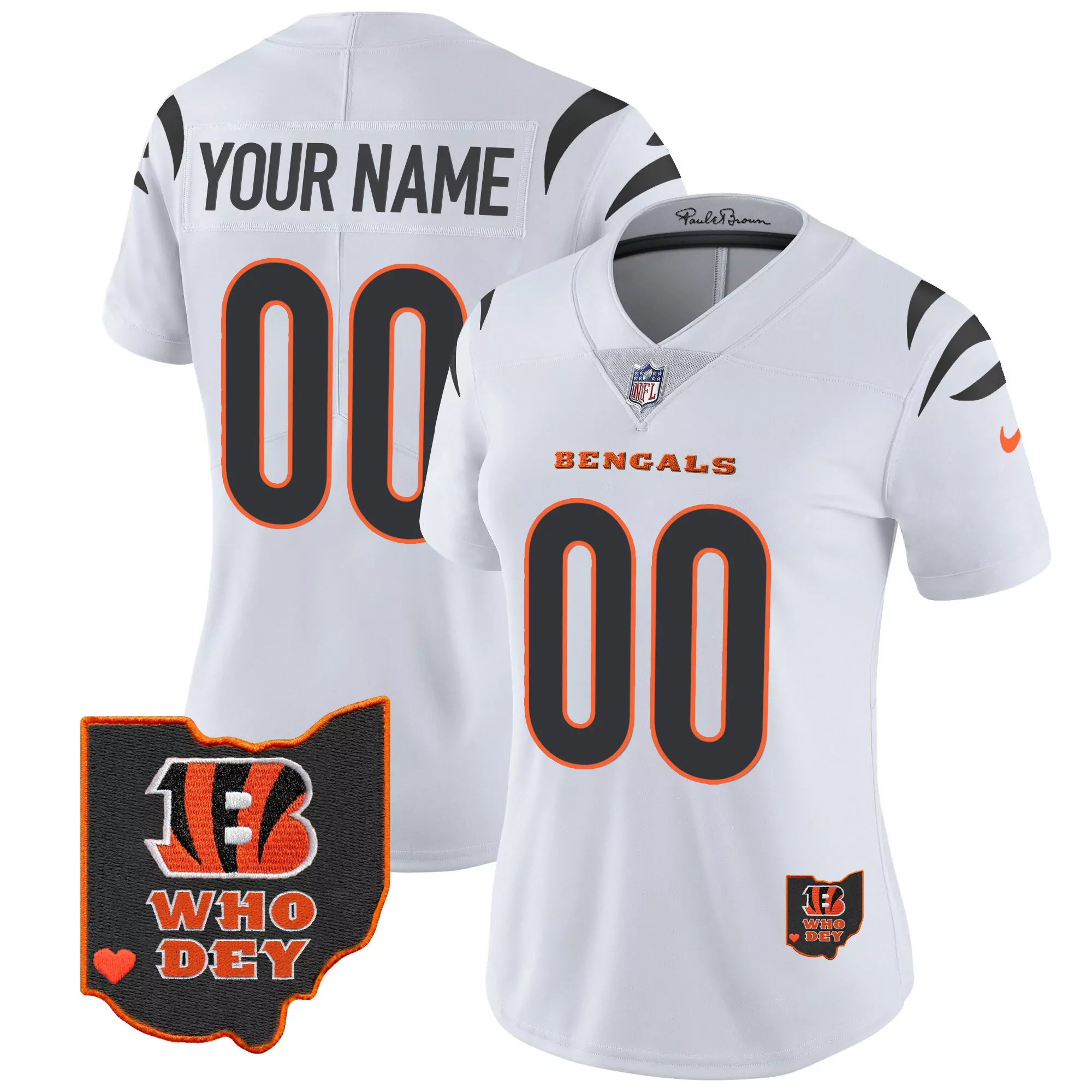 white men cincinnati bengals who dey patch custom jersey all stitched