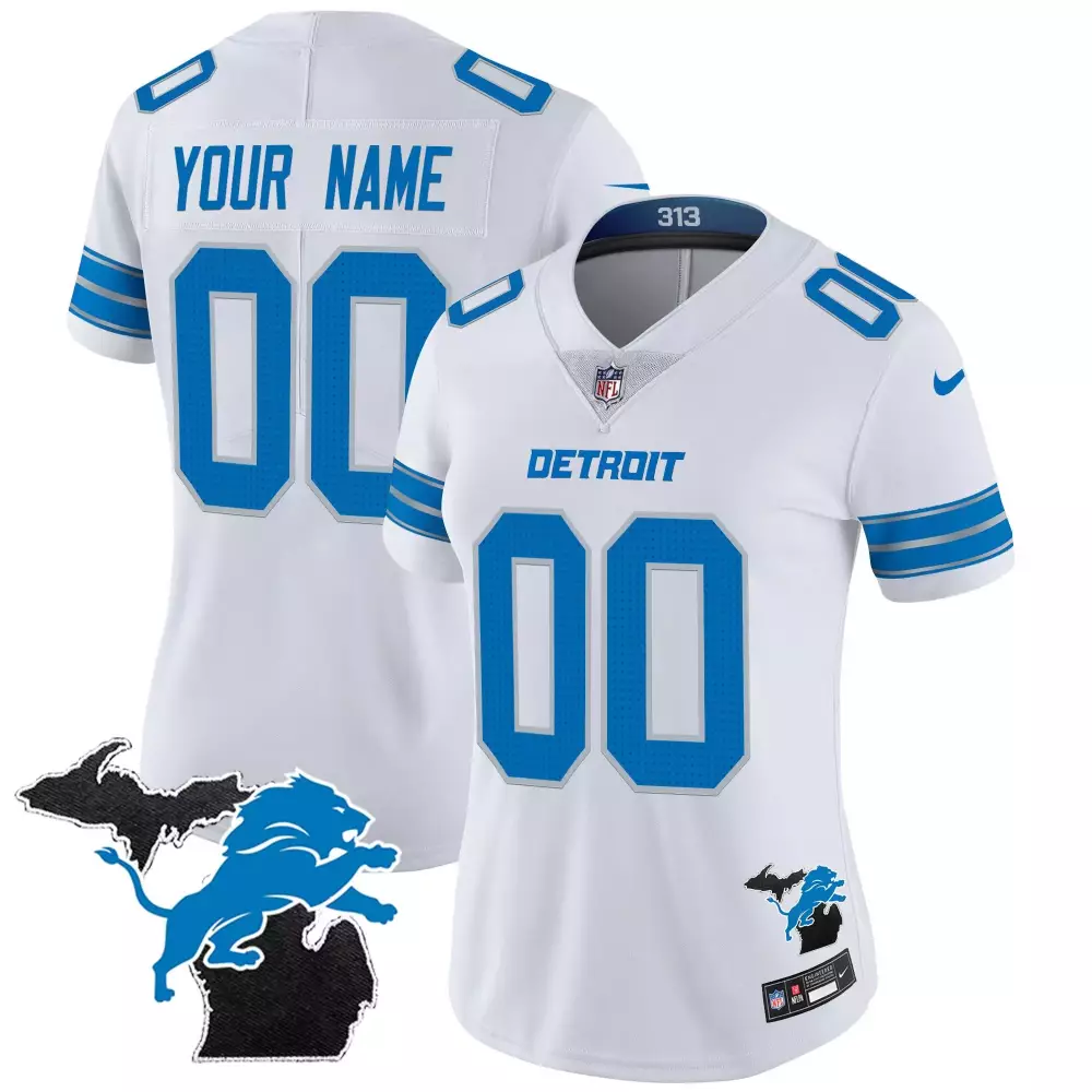 white women detroit lions 2024 90th john madden patch vapor limited custom jersey all stitched