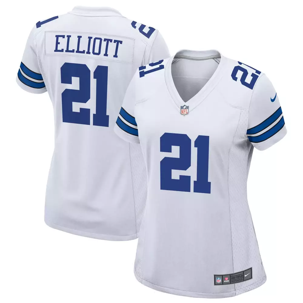 Ezekiel Elliott Women's White Dallas Cowboys Jersey | Stitched Vapor Style | Limited Edition Fan Gear | For Men, Women & Youth