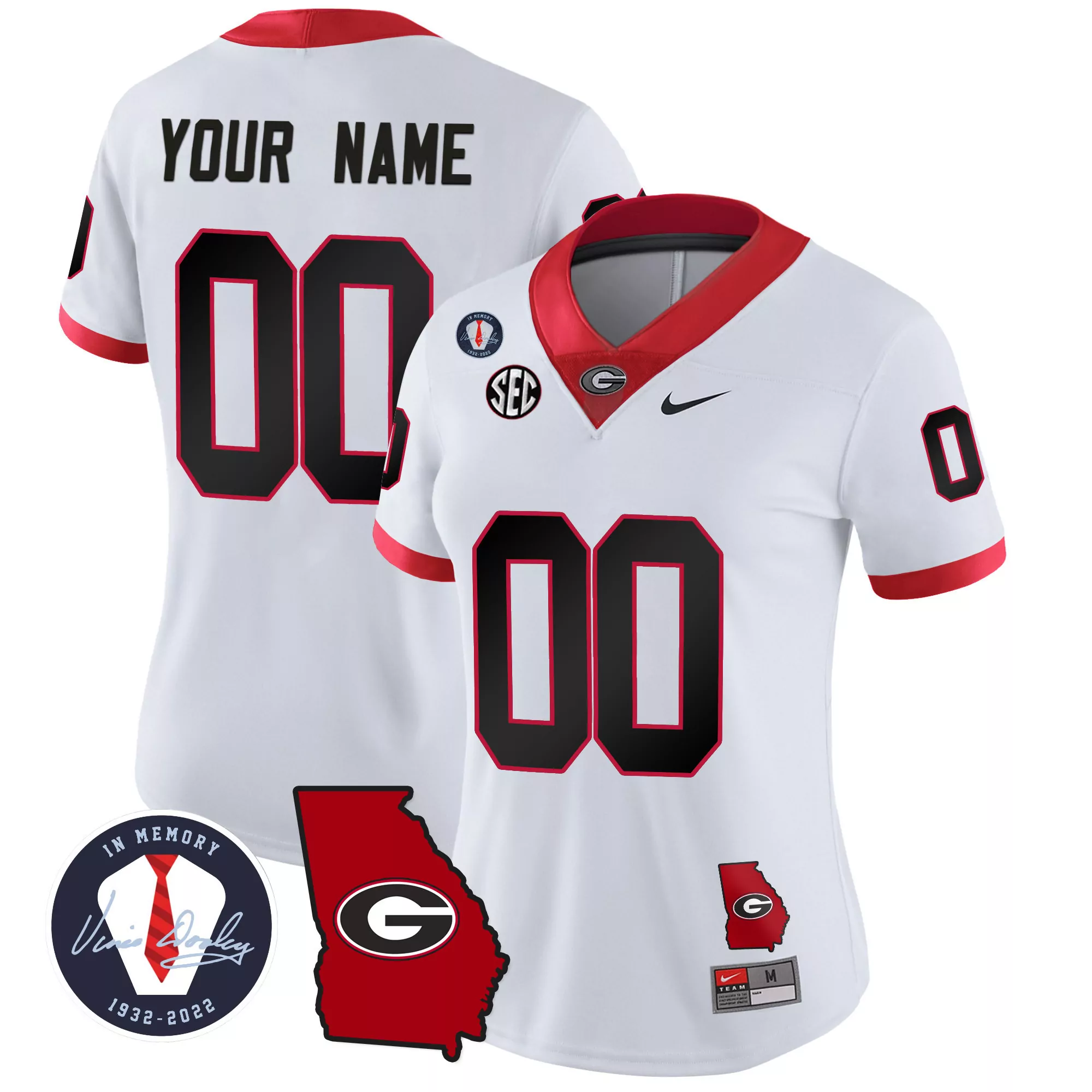 white men georgia bulldogs 2024 vapor custom jersey v3 georgia map all stitched