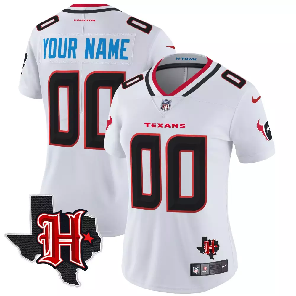 white women houston texans 2024 texas patch vapor limited custom jersey v5 all stitched