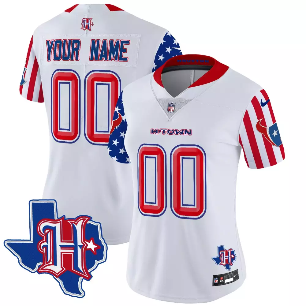 white women houston texans 2024 texas patch vapor limited custom jersey v5 all stitched