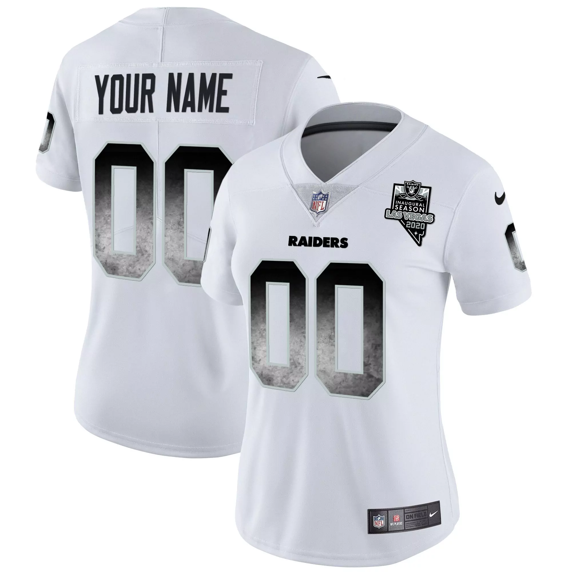 white women las vegas raiders arch smoke vapor custom jersey all stitched