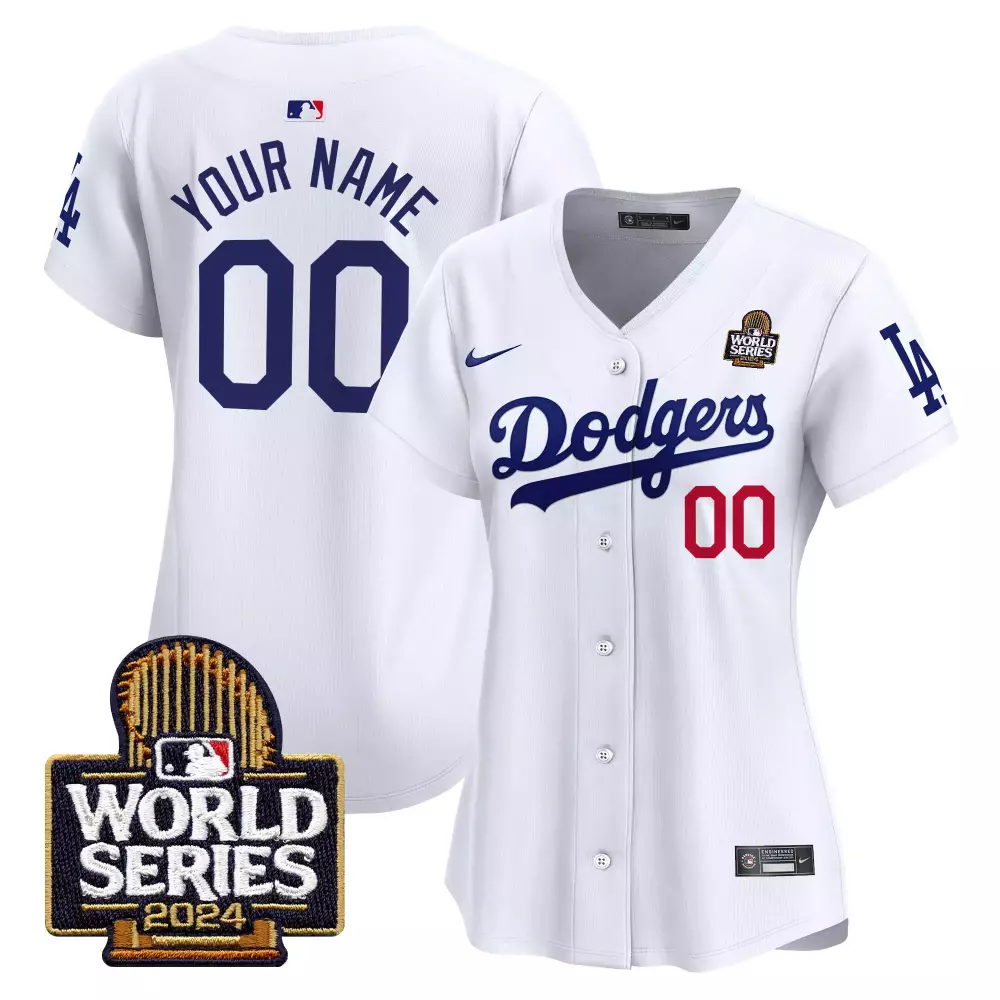 2024 World Series Gold Trim Vapor Premier Women's Dodgers Jersey | V2 All Stitched Limited Edition | Fan Gear | For Men, Women & Youth