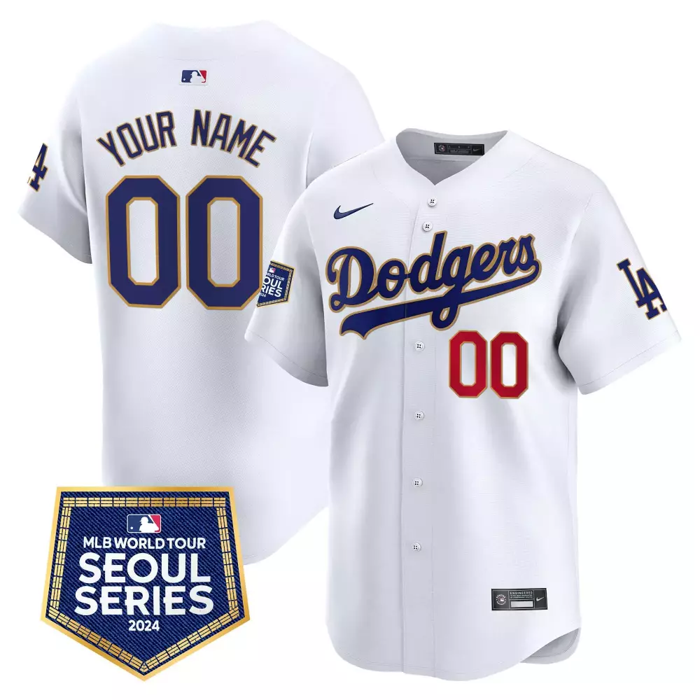 2024 World Tour Seoul Series Patch Vapor Premier Women's Dodgers Jersey | Limited Edition All Stitched | For Men, Women & Youth
