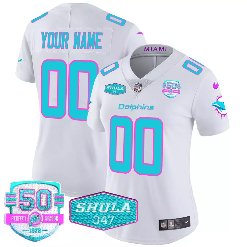 white women miami dolphins miami vice vapor limited custom jersey v2 all stitched
