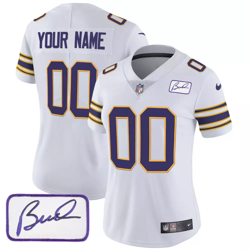 white women minnesota vikings bud grant patch classic limited custom jersey all stitched