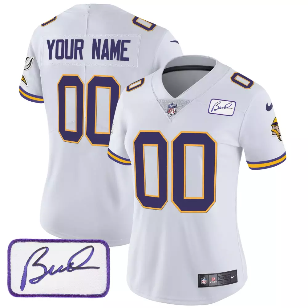 white women minnesota vikings bud grant patch classic limited custom jersey all stitched