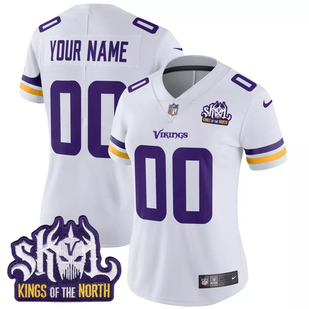 white women minnesota vikings bud grant patch classic limited custom jersey all stitched