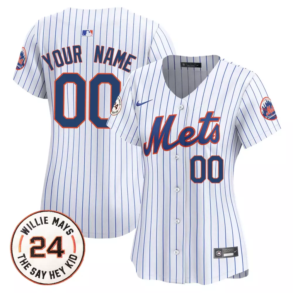 white women new york mets willie mays patch vapor premier limited custom jersey all stitched