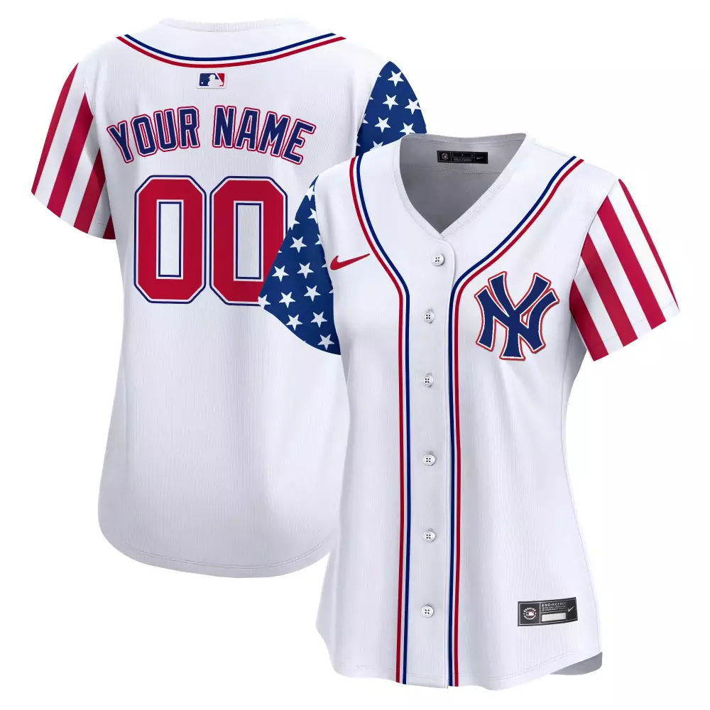 white women new york yankees 2024 independence day vapor premier limited custom jersey all stitched
