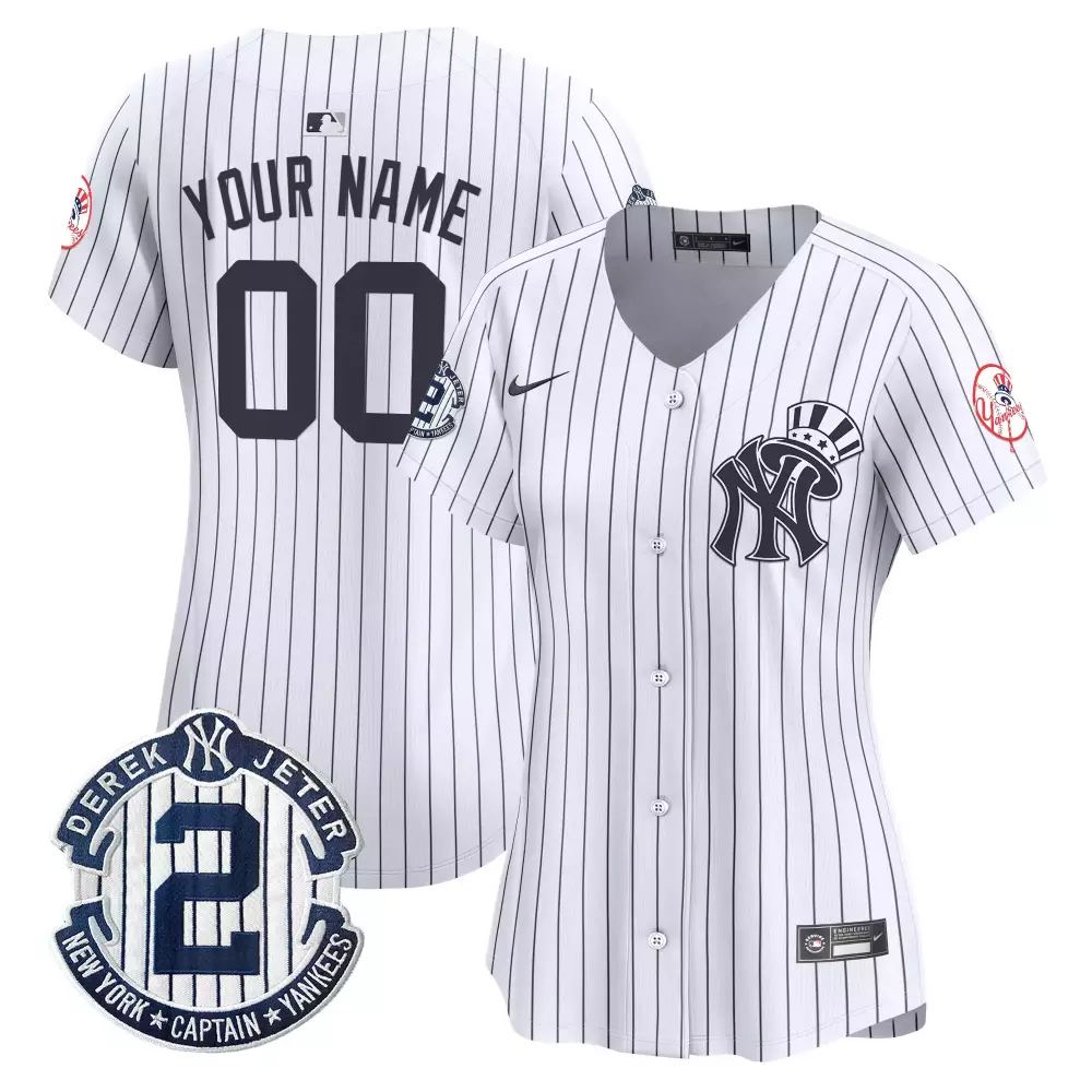 white women new york yankees derek jeter patch vapor premier limited custom jersey all stitched