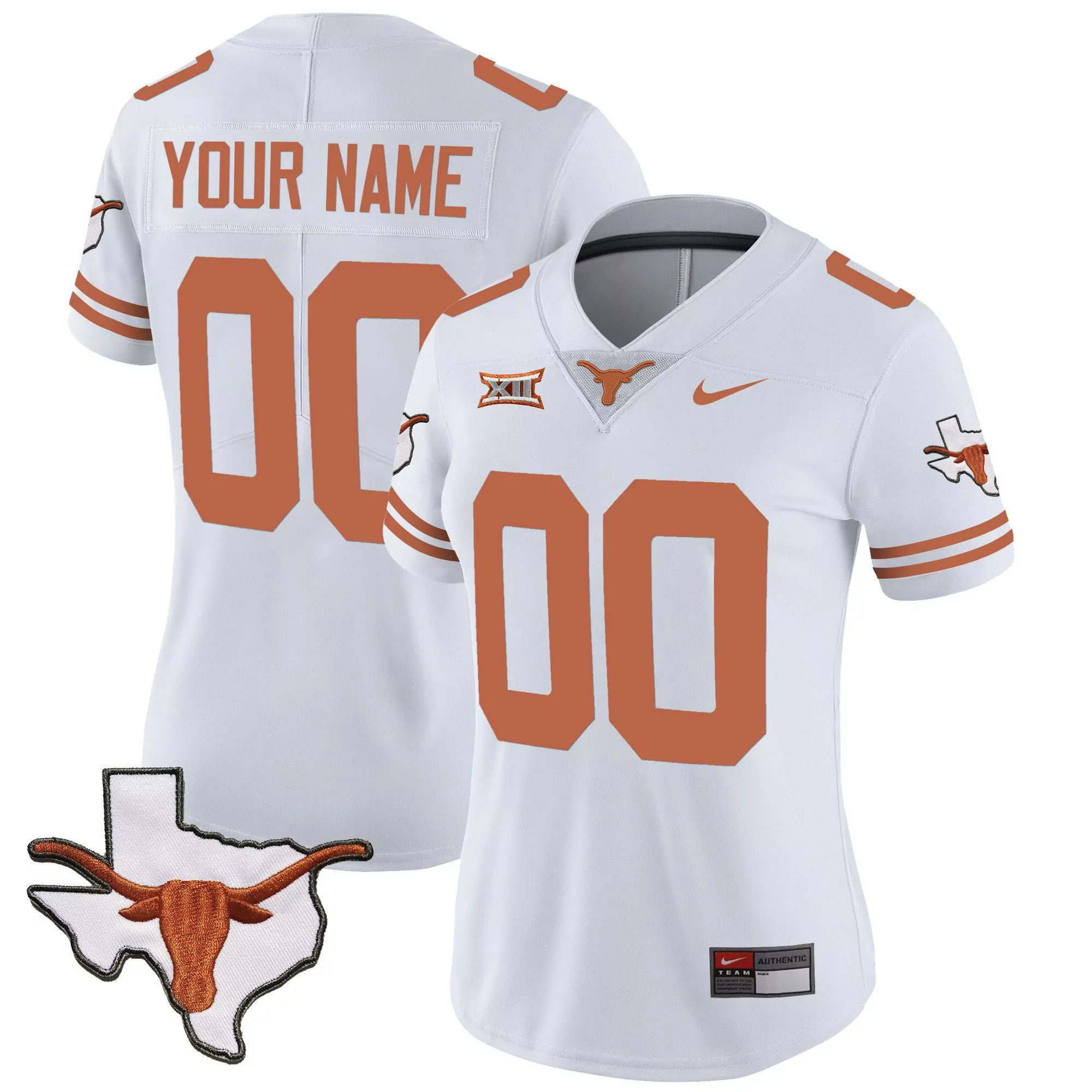 white women texas longhorns sugar bowl sec patch vapor custom jersey all stitched