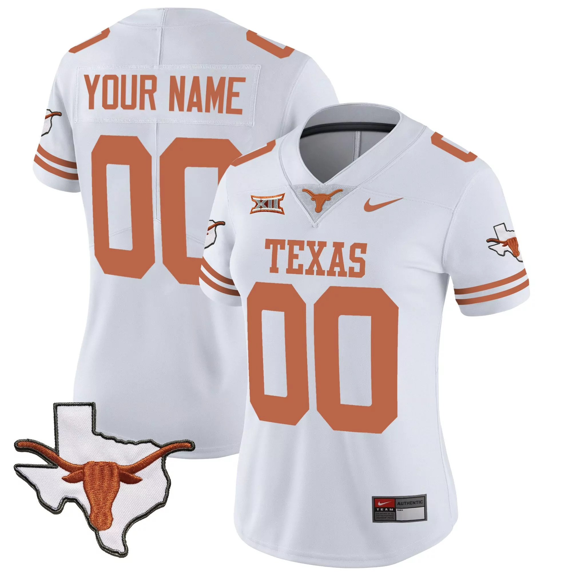 white women texas longhorns sugar bowl sec patch vapor custom jersey all stitched