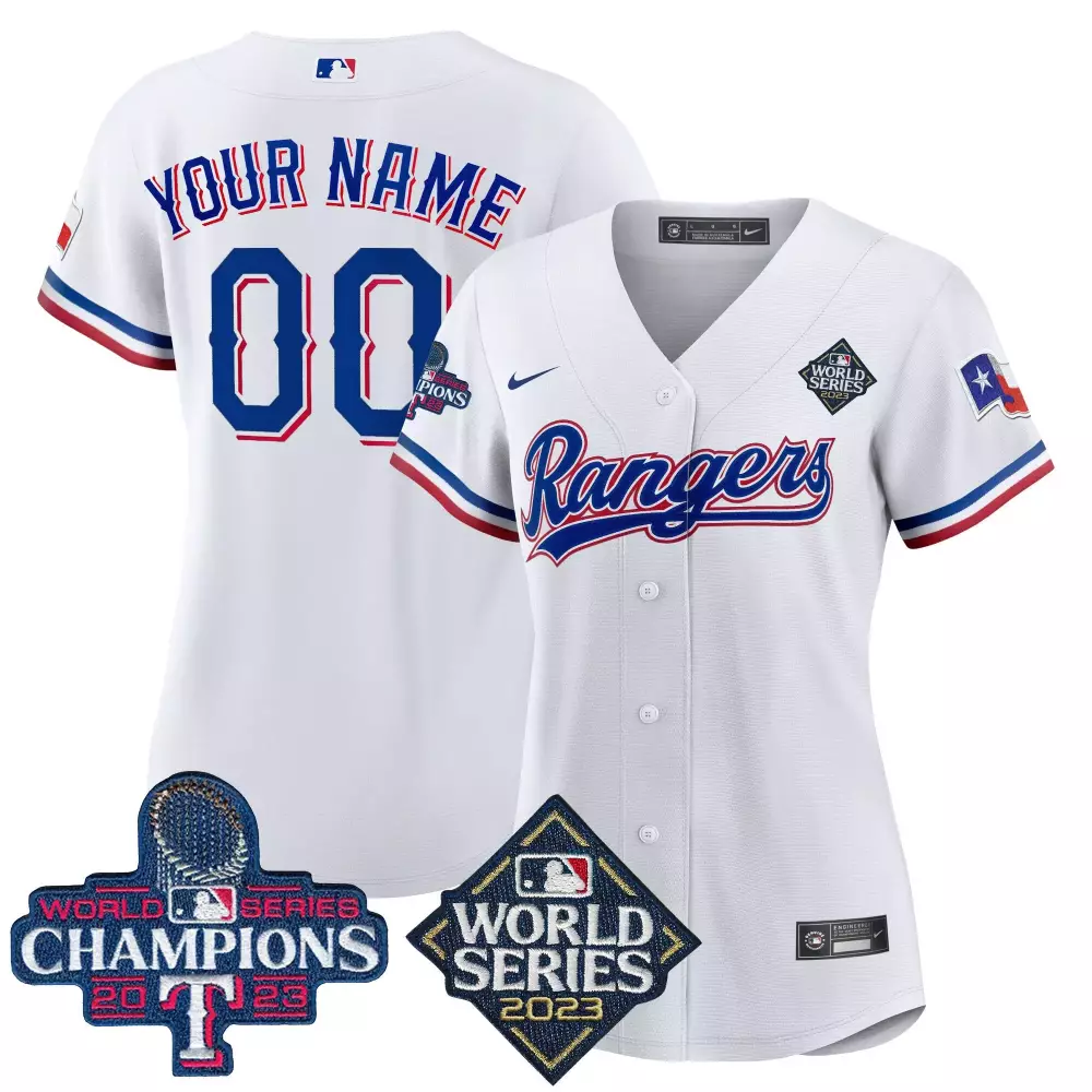 white women texas rangers 2023 world series champions cool base custom jersey v4 all stitched