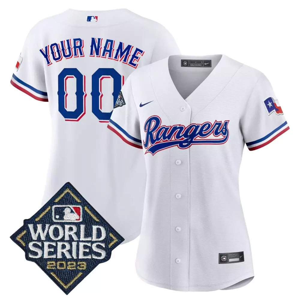 white women texas rangers 2023 world series cool base custom jersey all stitched