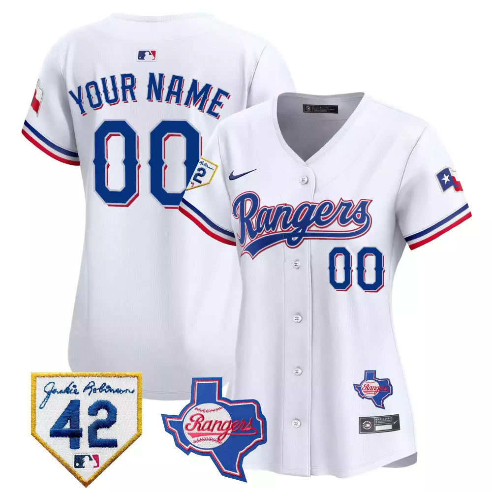white women texas rangers 2024 jackie robinson patch vapor premier limited custom jersey all stitched