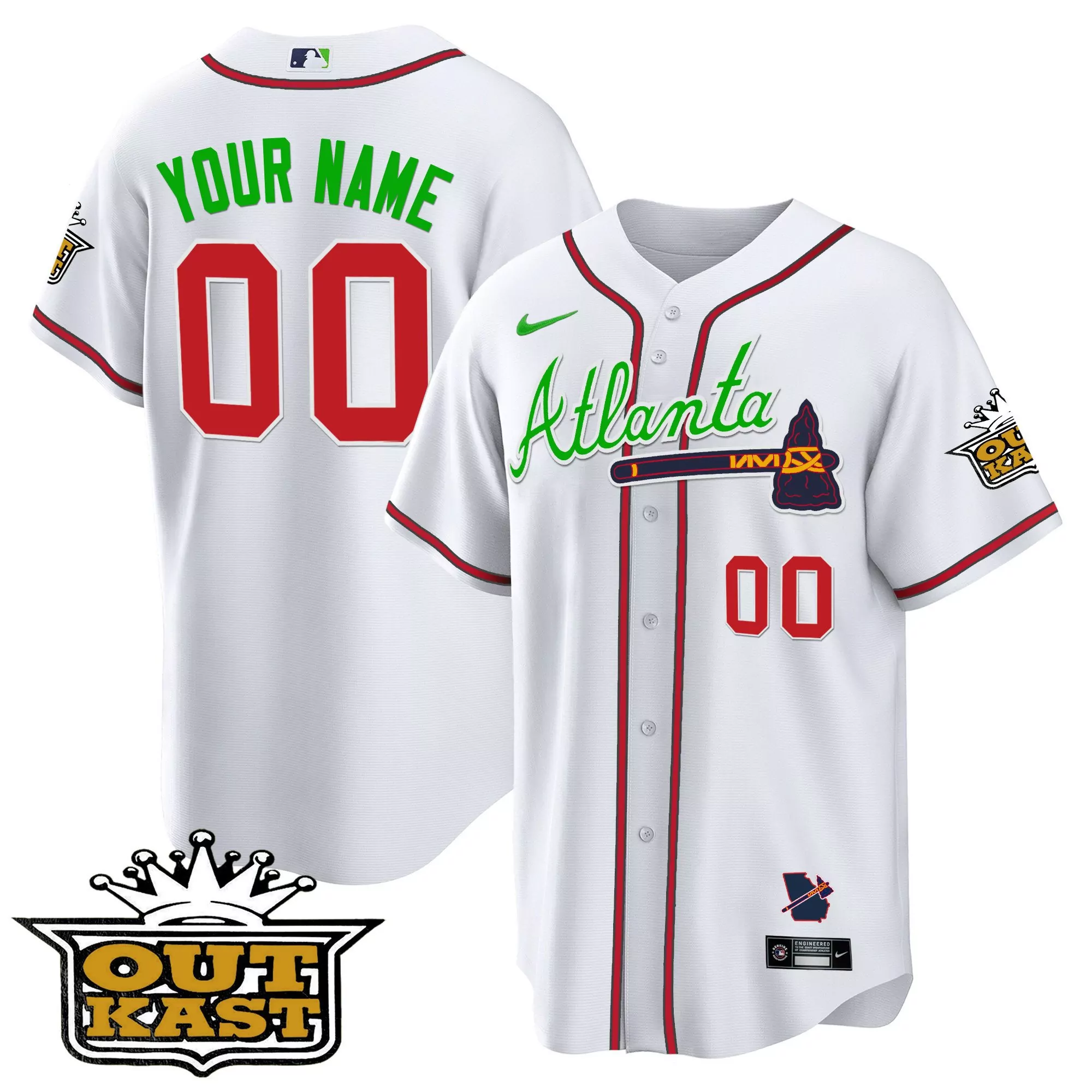white youth atlanta braves joker vapor premier limited custom jersey printed