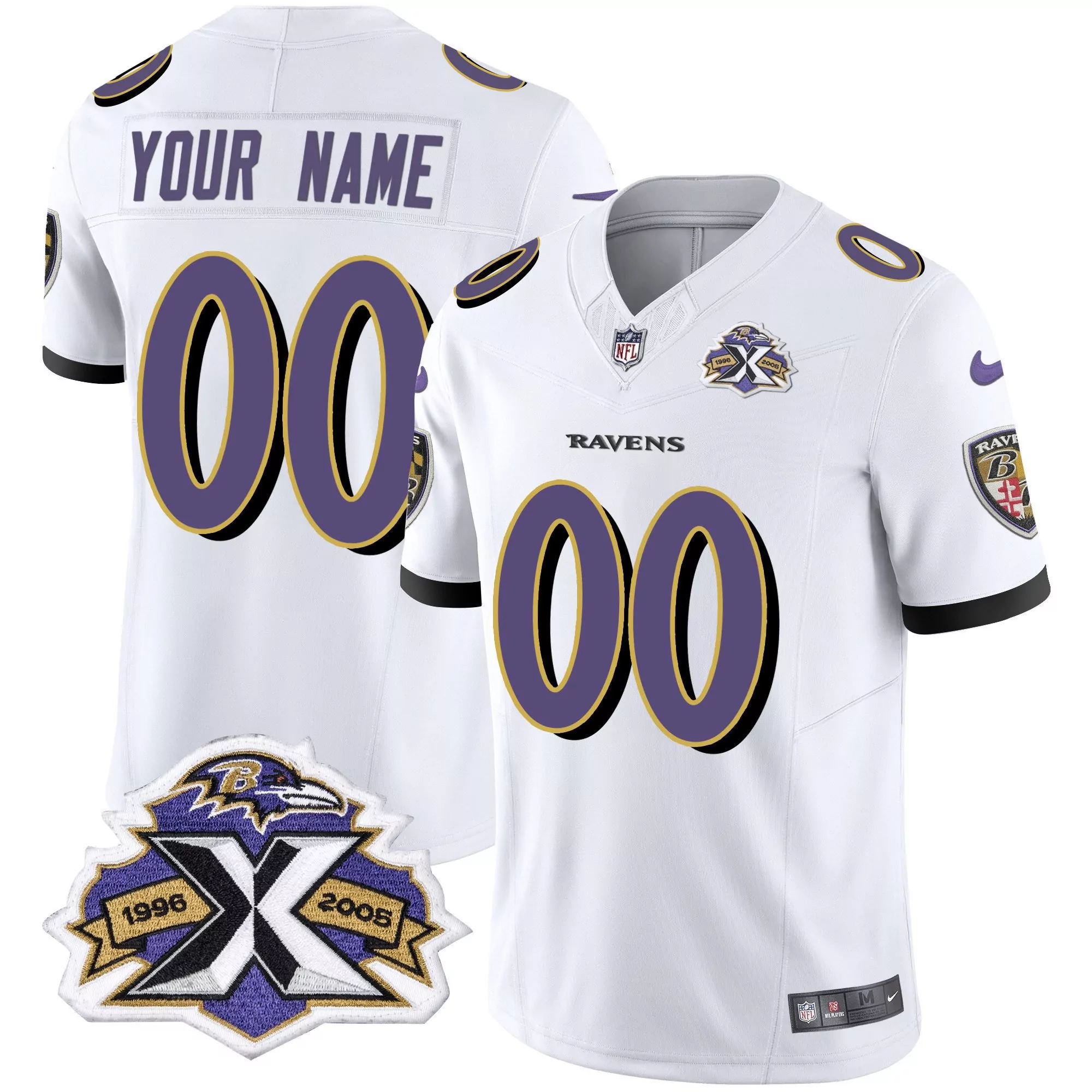 white youth baltimore ravens 2005 throwback vapor limited custom jersey all stitched